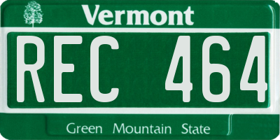VT license plate REC464