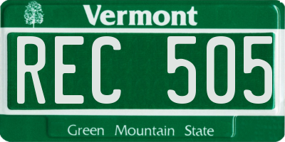 VT license plate REC505
