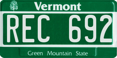VT license plate REC692