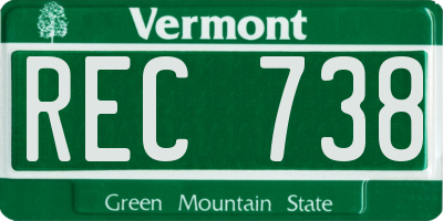 VT license plate REC738