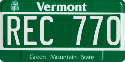 VT license plate REC770