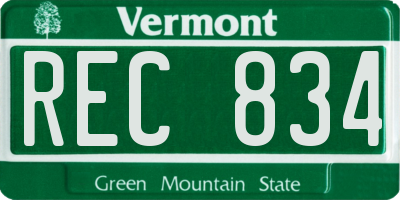 VT license plate REC834