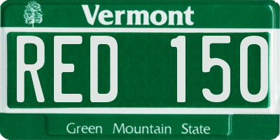 VT license plate RED150