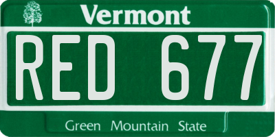 VT license plate RED677