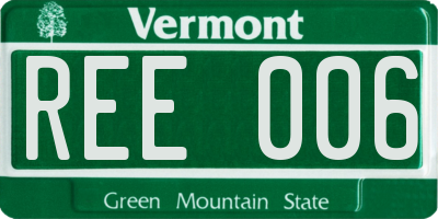 VT license plate REE006