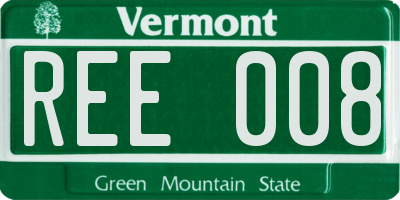 VT license plate REE008