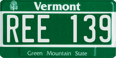 VT license plate REE139