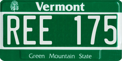 VT license plate REE175