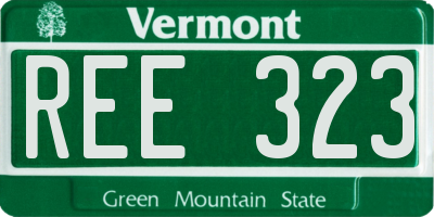 VT license plate REE323