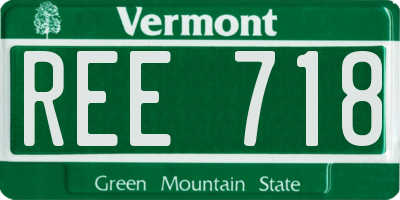 VT license plate REE718