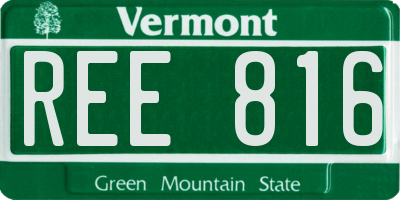 VT license plate REE816