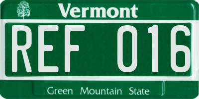 VT license plate REF016
