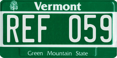 VT license plate REF059
