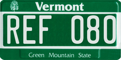VT license plate REF080