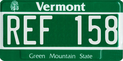 VT license plate REF158