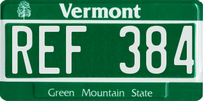VT license plate REF384