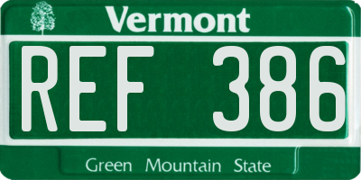 VT license plate REF386