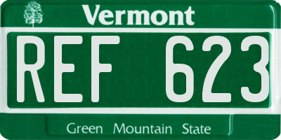 VT license plate REF623