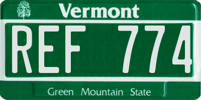 VT license plate REF774