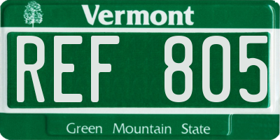 VT license plate REF805