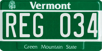 VT license plate REG034