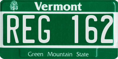 VT license plate REG162