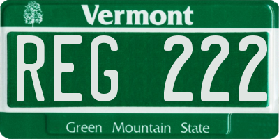 VT license plate REG222