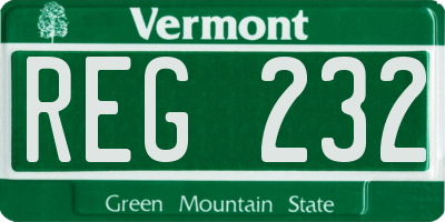 VT license plate REG232
