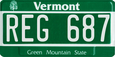 VT license plate REG687