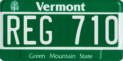 VT license plate REG710