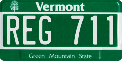 VT license plate REG711