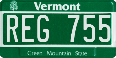 VT license plate REG755