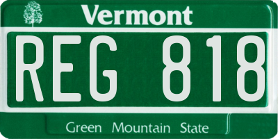 VT license plate REG818