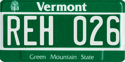 VT license plate REH026