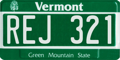 VT license plate REJ321