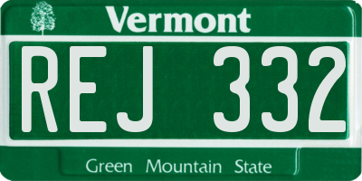 VT license plate REJ332