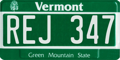 VT license plate REJ347