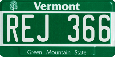 VT license plate REJ366