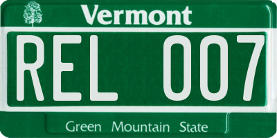 VT license plate REL007