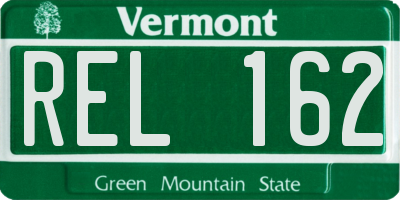 VT license plate REL162