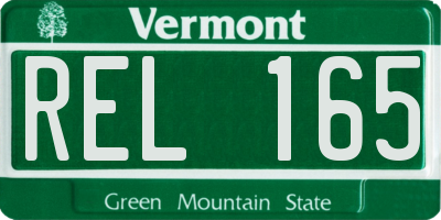 VT license plate REL165
