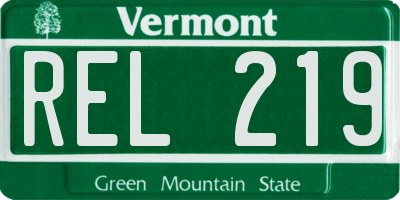 VT license plate REL219