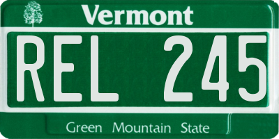 VT license plate REL245