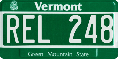VT license plate REL248