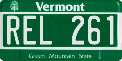 VT license plate REL261