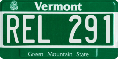 VT license plate REL291