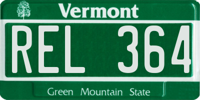 VT license plate REL364