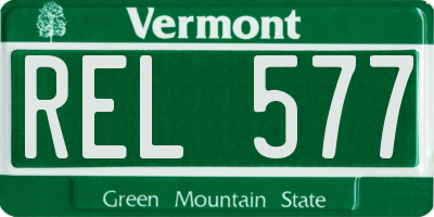 VT license plate REL577