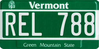 VT license plate REL788