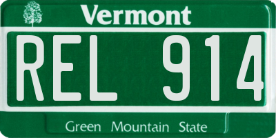 VT license plate REL914